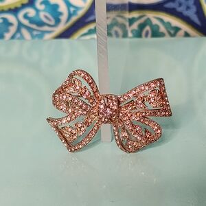 KJL Rose Gold Bow Brooch